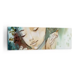 Quadro em tela - Dama em azul - 160x50 cm