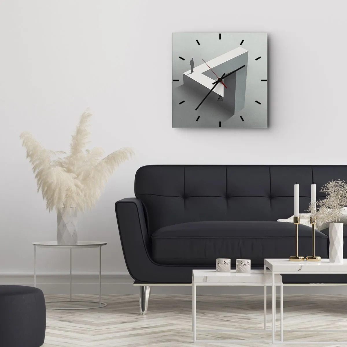 Relógio de parede - Relógio em vidro - Mas é possível - 30x30 cm