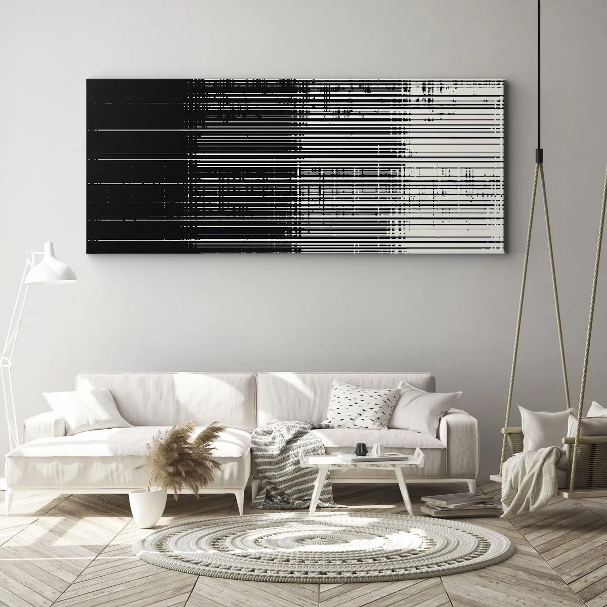 Quadro em tela - Ondas e vibrações - 120x50 cm