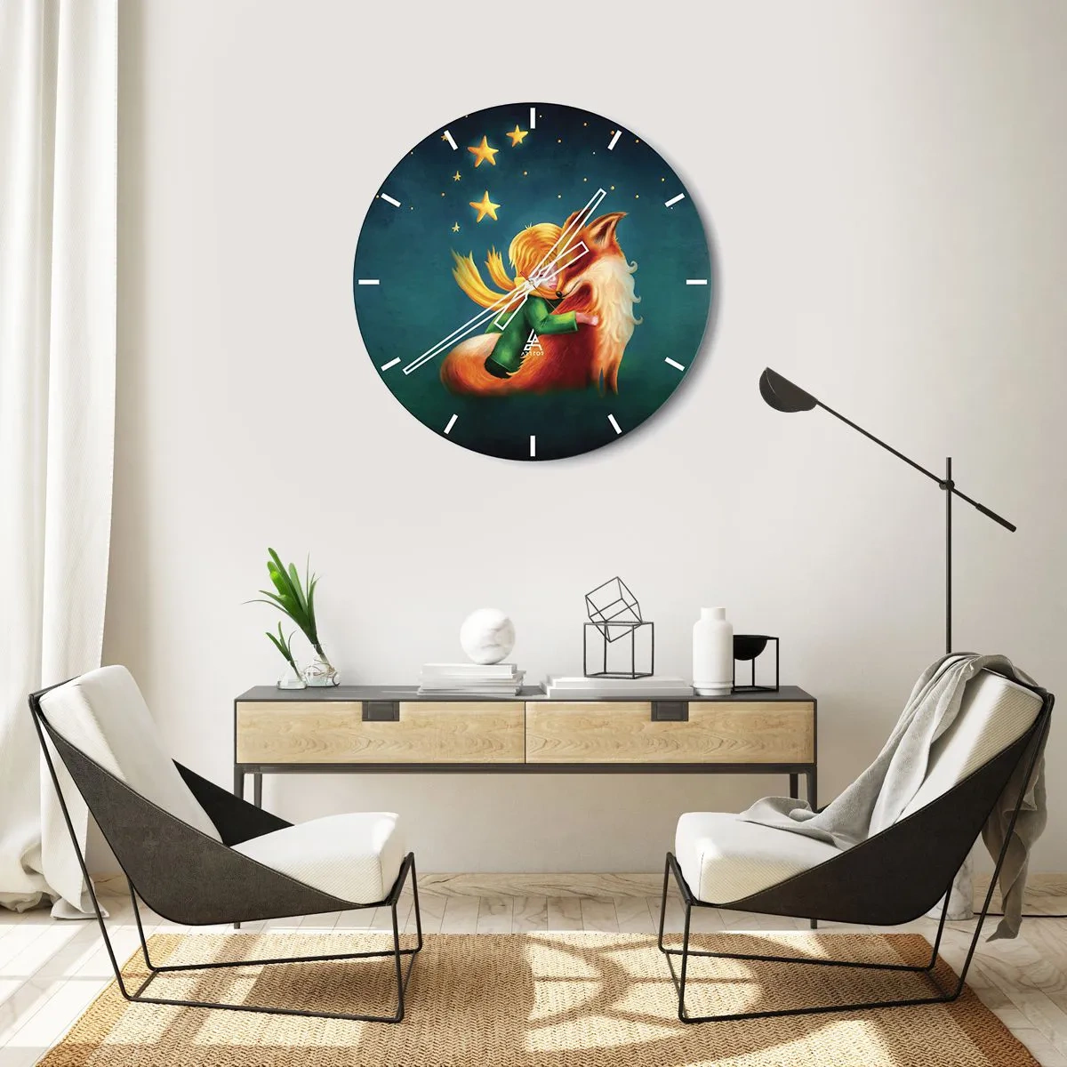Relógio de parede - Relógio em vidro - O Pequeno Príncipe - 40x40 cm