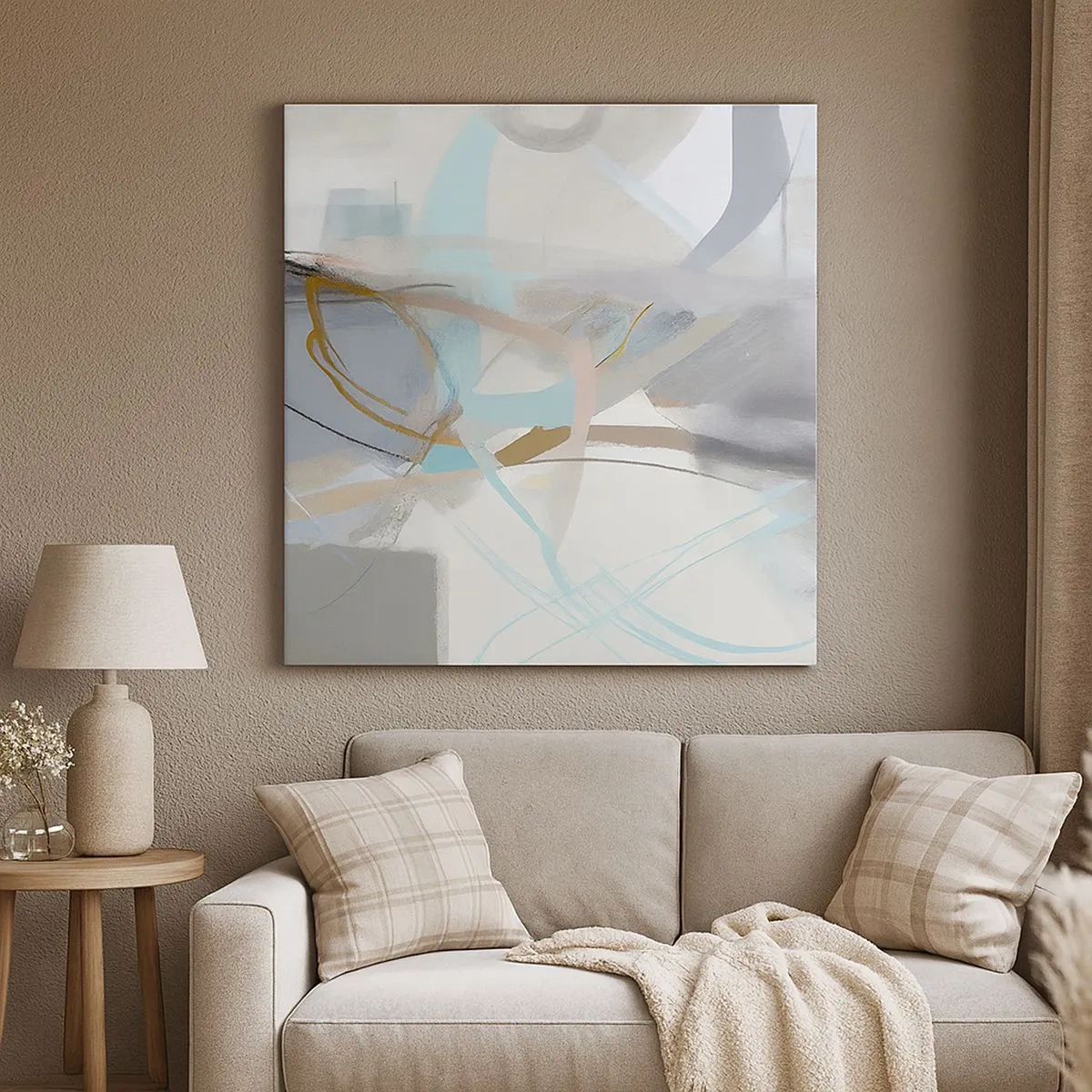 Quadro em tela - Abstração enevoada - 30x30 cm