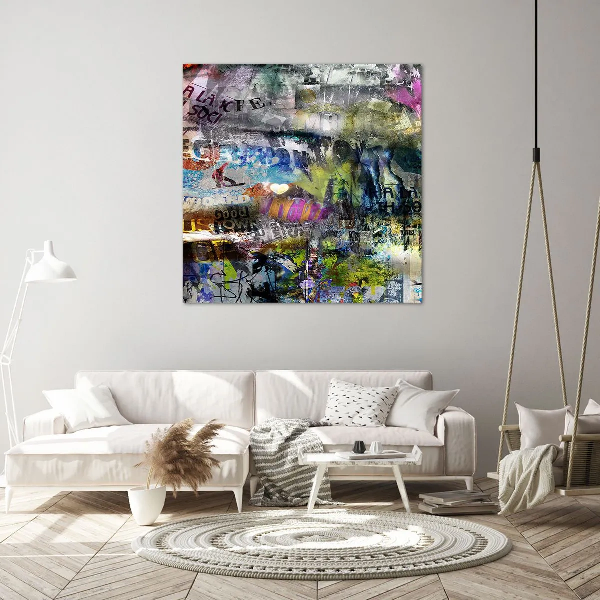 Quadro em tela - Colagem de memórias - 50x50 cm