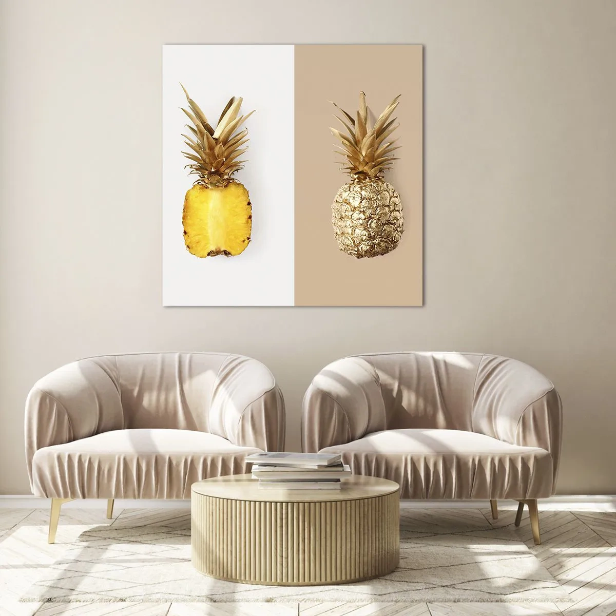 Quadro em vidro - Ananás para nós - 30x30 cm