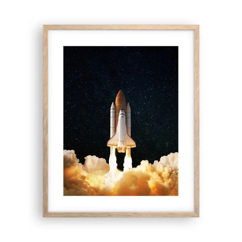 Pôster com moldura de carvalho claro - Ad astra! - 40x50 cm