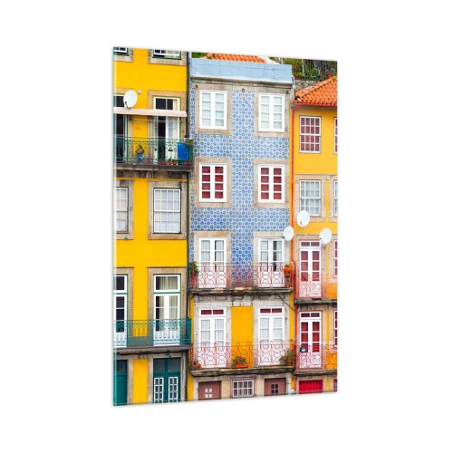 Quadro em vidro - Cores da cidade velha - 50x70 cm