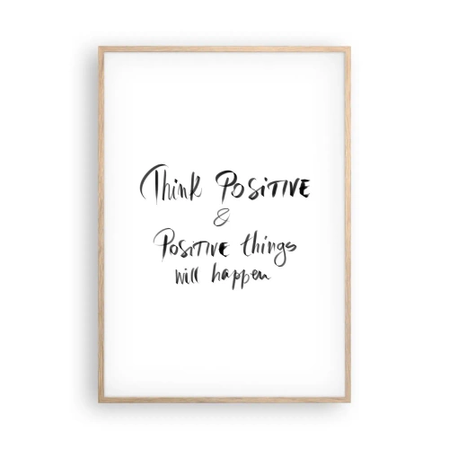 Pôster com moldura de carvalho claro - Como viver? - 70x100 cm