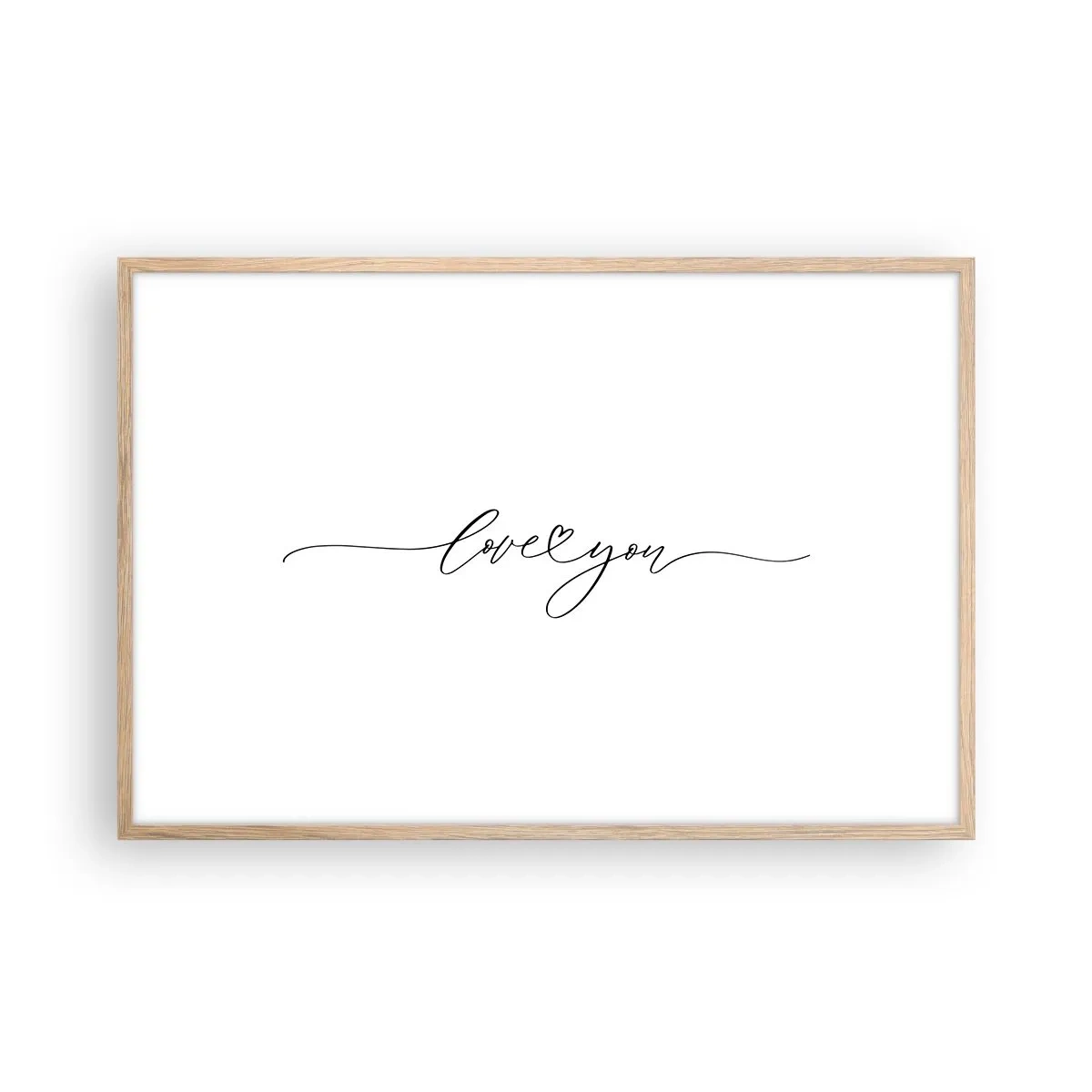 Pôster com moldura de carvalho claro - Preto e branco - 91x61 cm