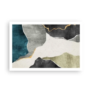 Pôster - Composição de mosaico com fio de ouro - 91x61 cm