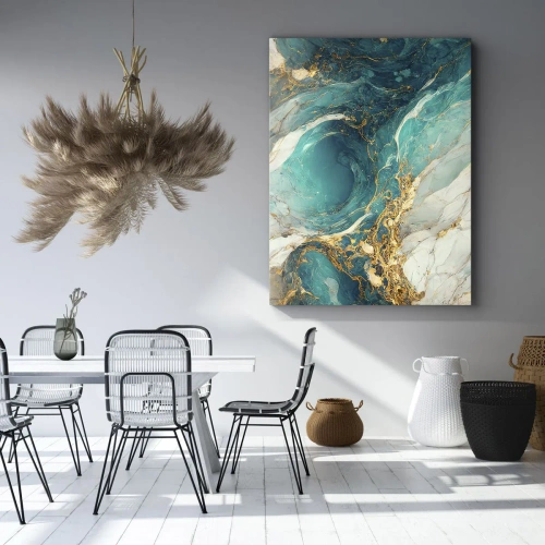 Quadro em tela - Composição com veios d'ouro - 70x100 cm