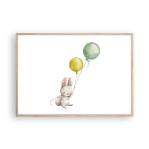 Pôster com moldura de carvalho claro - Também quero voar! - 100x70 cm