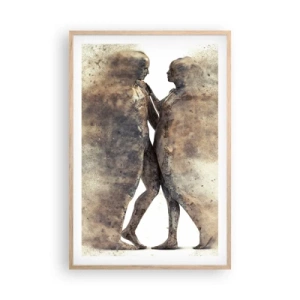 Pôster com moldura de carvalho claro - Do pó vieram para amar - 61x91 cm