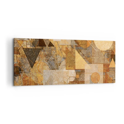 Quadro em tela - Estudo Cubista em Bronze - 120x50 cm