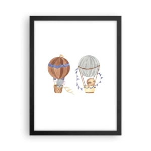 Pôster com moldura preta - Amigos em movimento - 30x40 cm