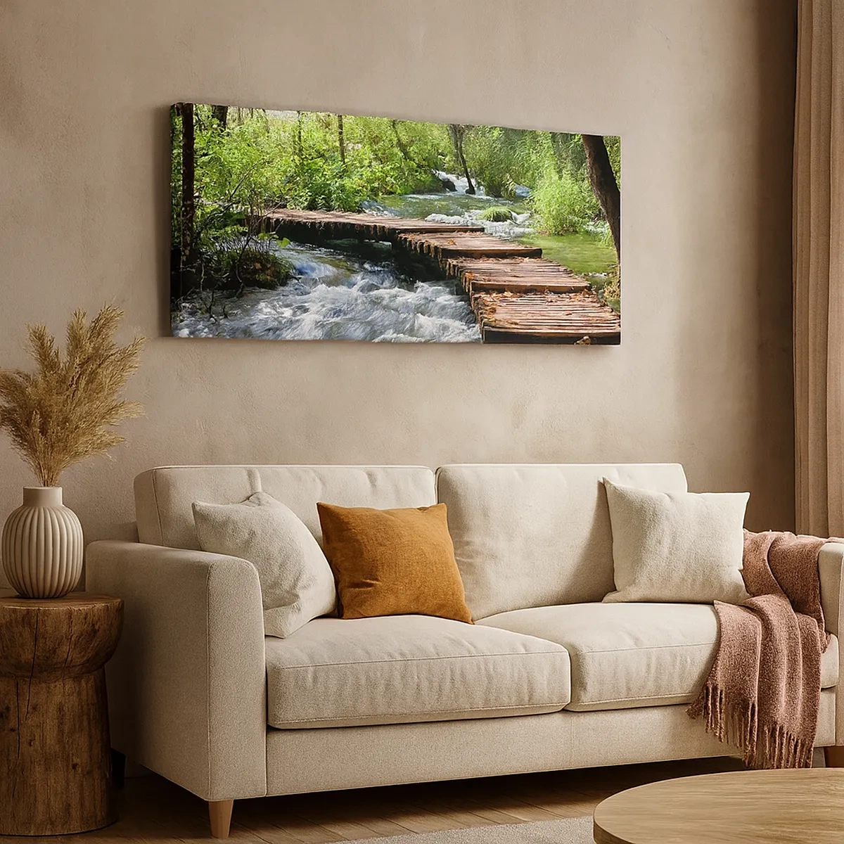 Quadro em tela - Sobre a cascata espumosa - 30x30 cm