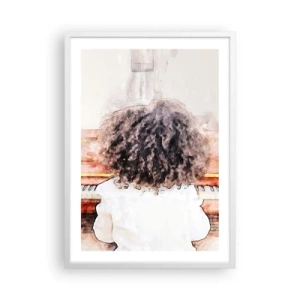 Pôster em moldura branca - Num mundo novo - 50x70 cm