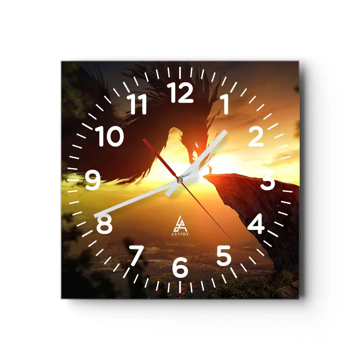 Relógio de parede - Relógio em vidro - O matador de dragões - 40x40 cm