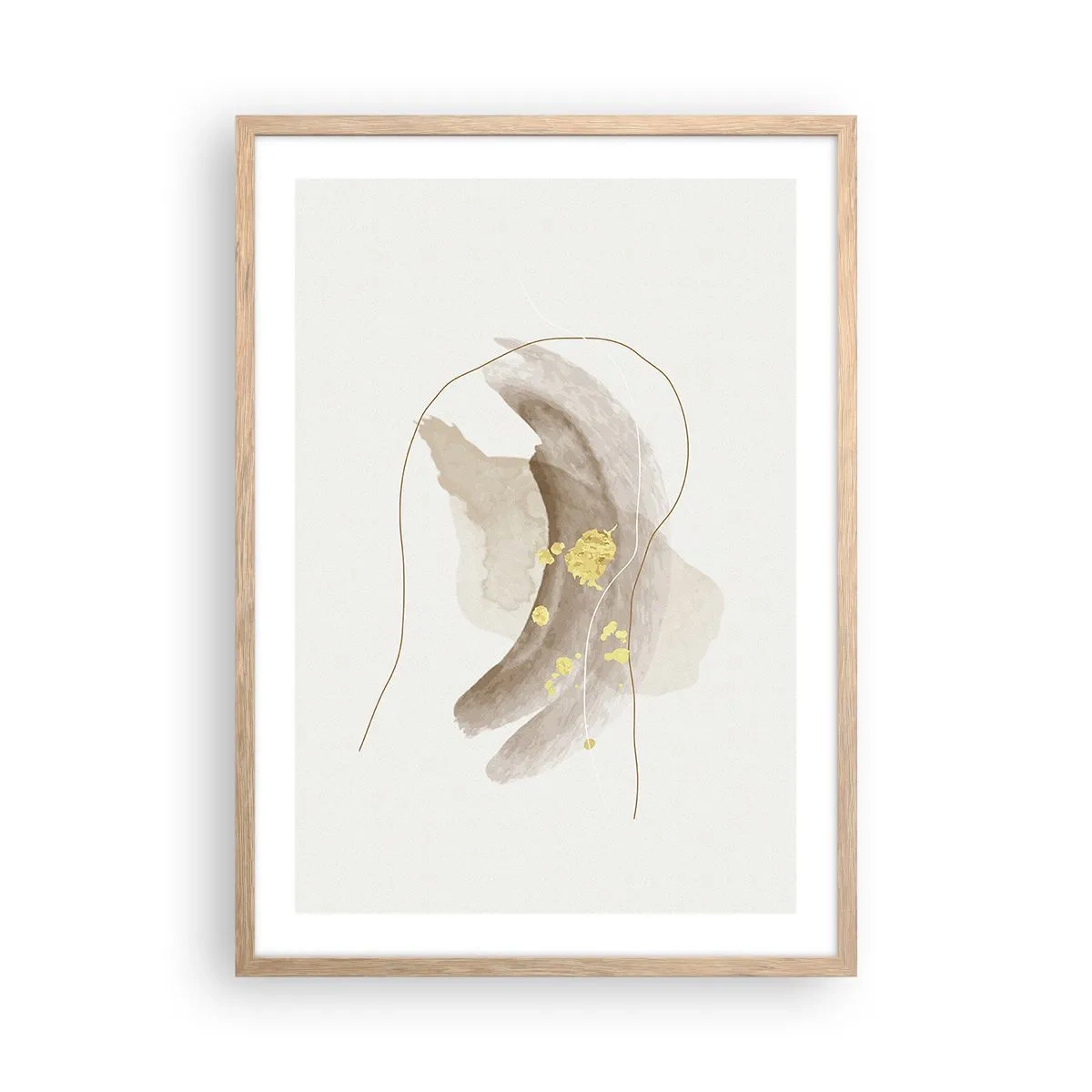 Pôster com moldura de carvalho claro - Encontrado no espaço - 50x70 cm