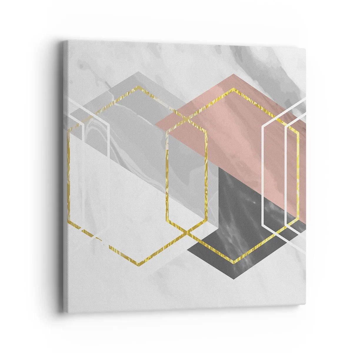 Quadro em tela - Composição em cadeia - 40x40 cm