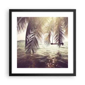 Pôster com moldura preta - Deixe-se levar pela imaginação - 40x40 cm