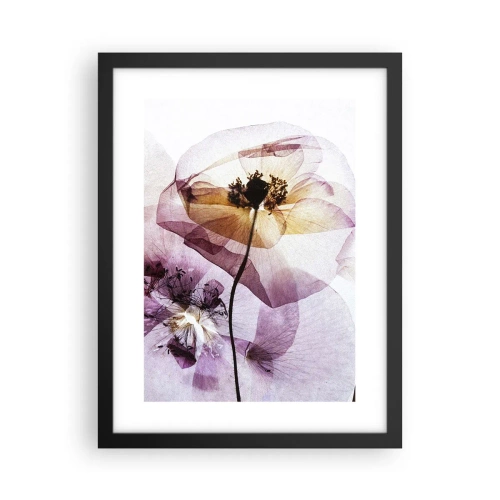 Pôster com moldura preta - A transparência das flores - 30x40 cm