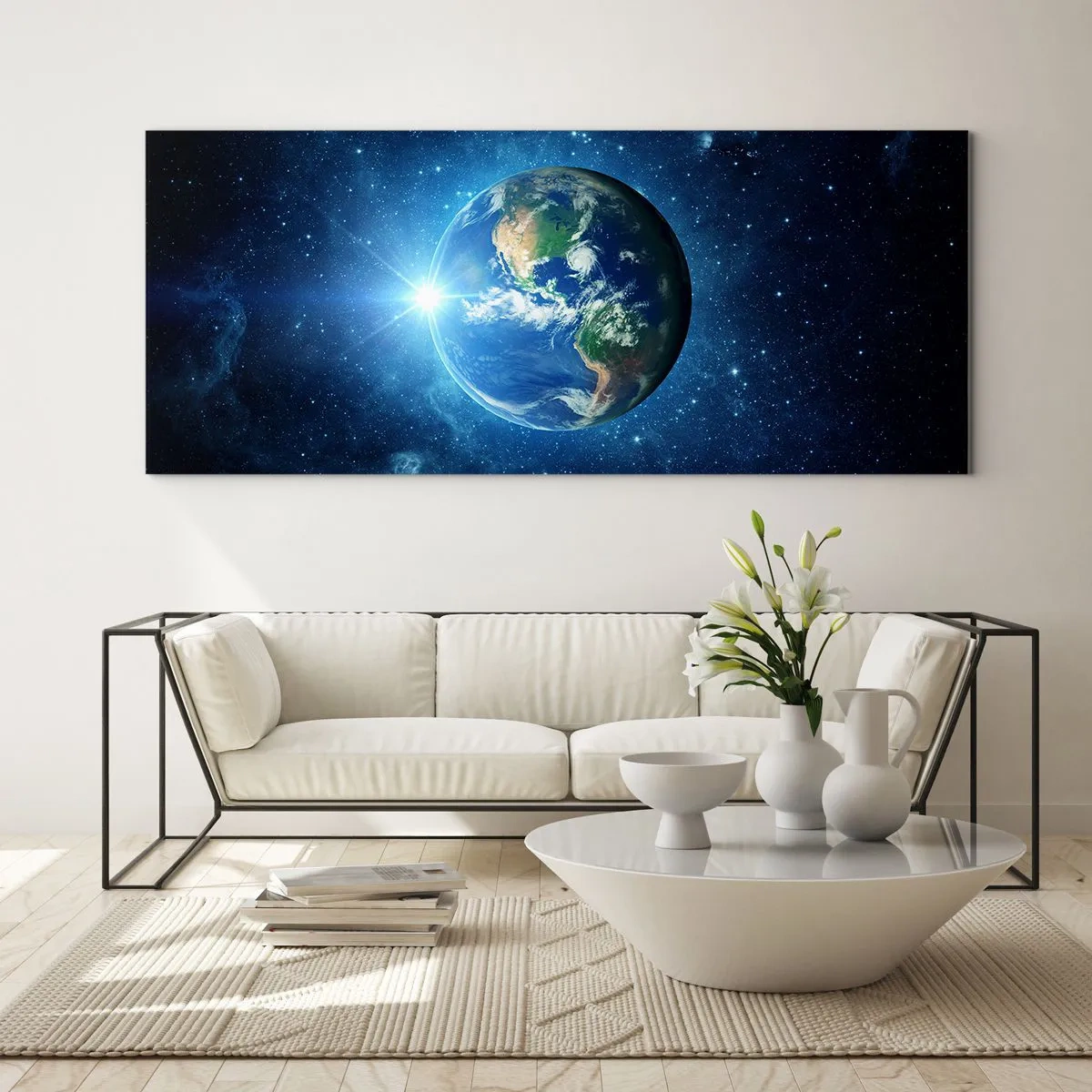 Quadro em vidro - Estamos no céu - 90x30 cm