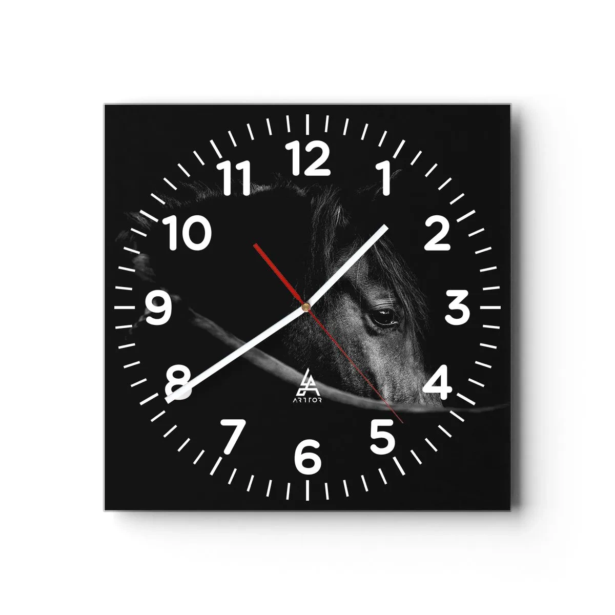 Relógio de parede - Relógio em vidro - Príncipe Negro - 40x40 cm