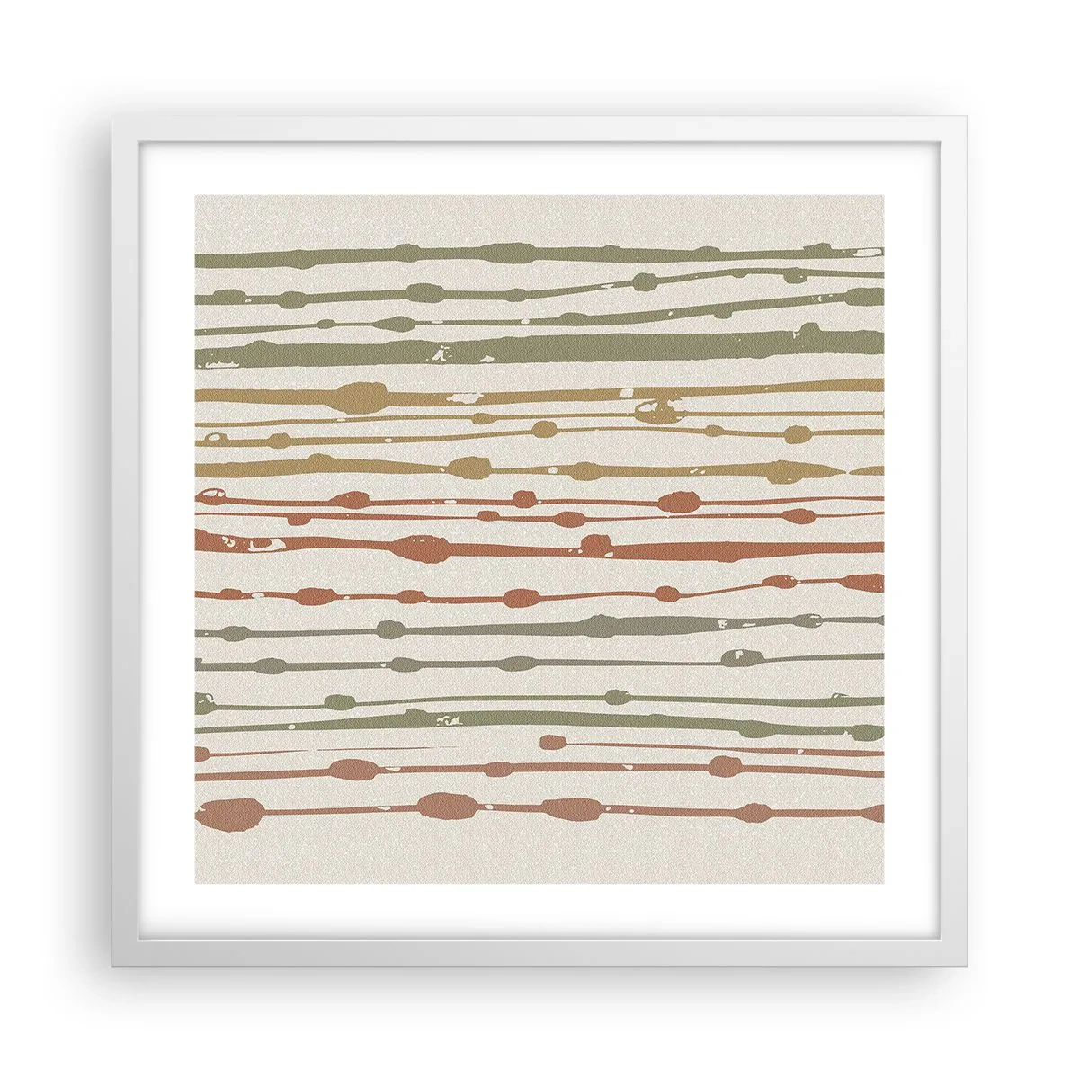 Pôster em moldura branca - Notação musical de cores - 50x50 cm