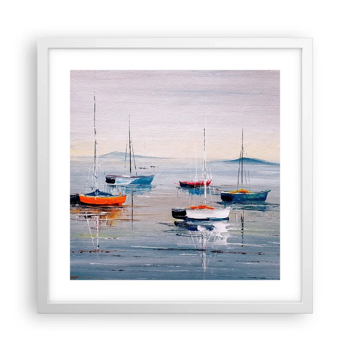 Pôster em moldura branca - Um merecido descanso - 40x40 cm