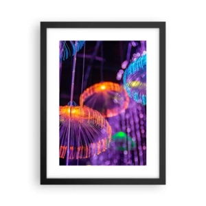 Pôster com moldura preta - Fonte de luz - 30x40 cm