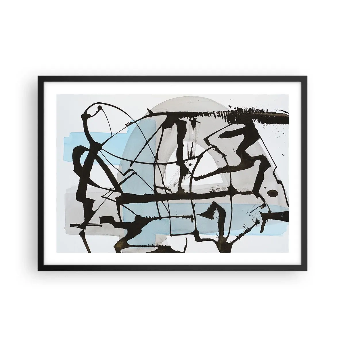 Pôster com moldura preta - Azul mesmo assim - 70x50 cm