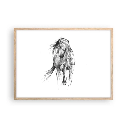 Pôster com moldura de carvalho claro - Num trote gracioso - 70x50 cm