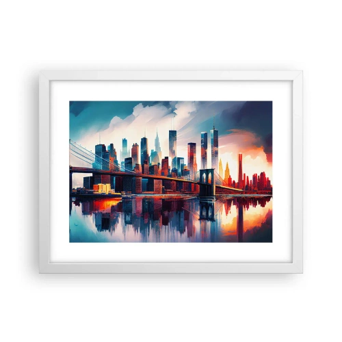 Pôster em moldura branca - Nova York dos sonhos - 40x30 cm