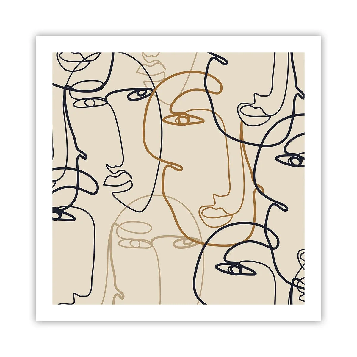 Pôster - Retrato multiplicado - 60x60 cm