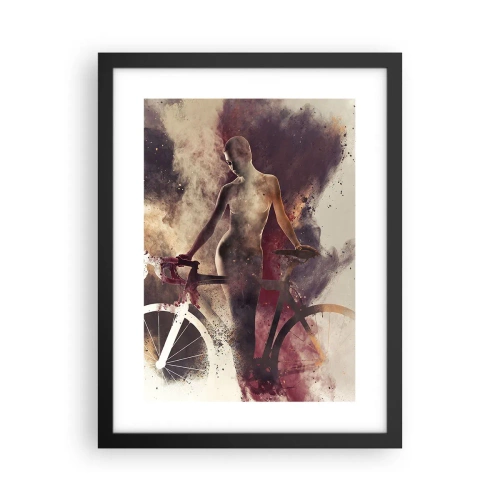 Pôster com moldura preta - Uma alma de bicicleta em formas de mármore - 30x40 cm