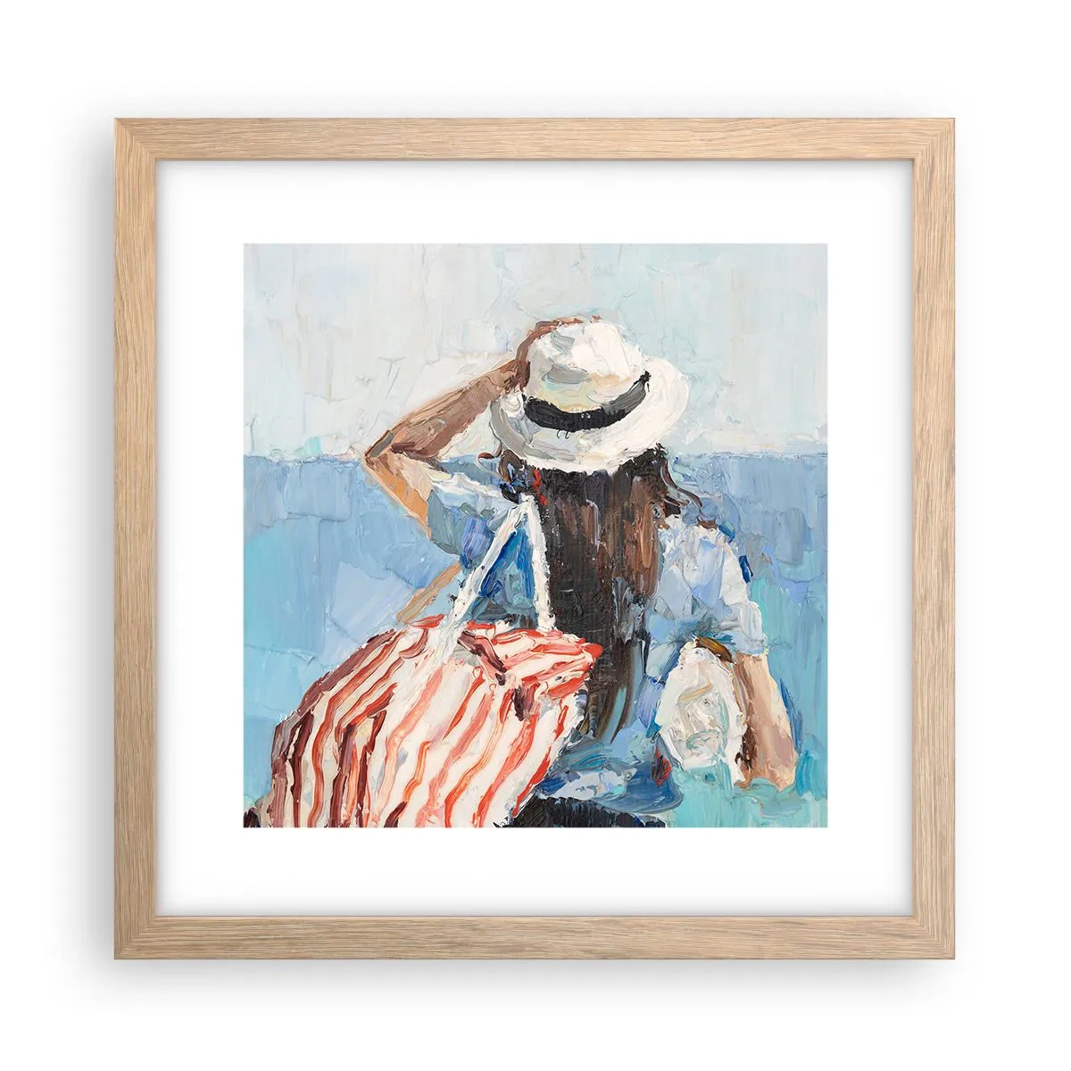 Pôster com moldura de carvalho claro - Bem-vindo às suas férias - 30x30 cm