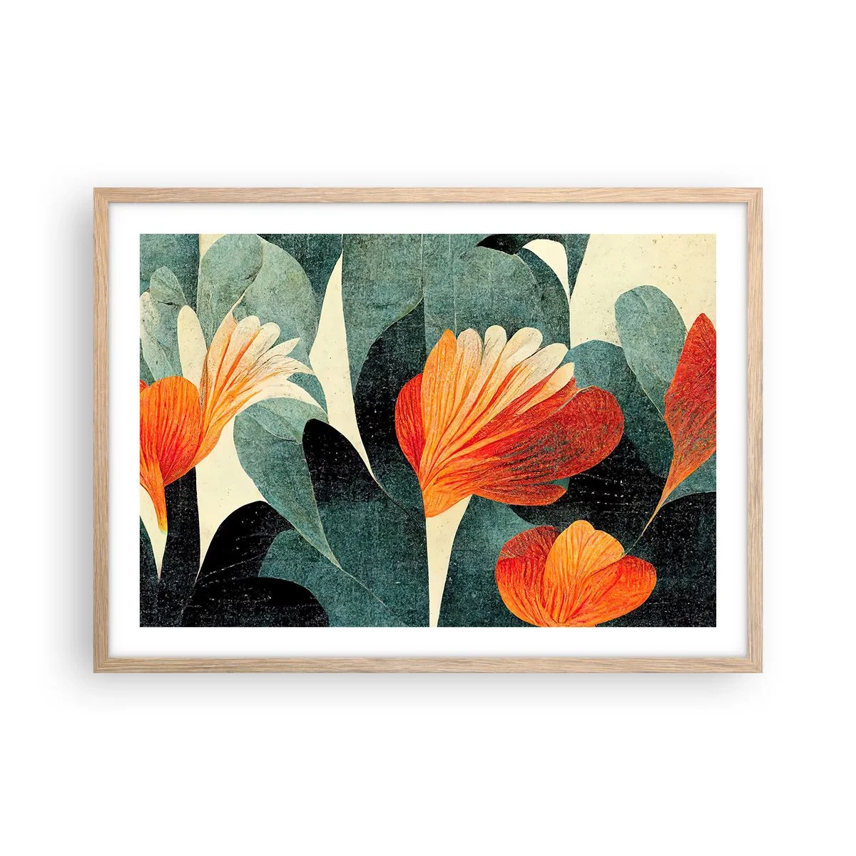 Pôster com moldura de carvalho claro - O calor dos trópicos e o frescor da vegetação - 70x50 cm