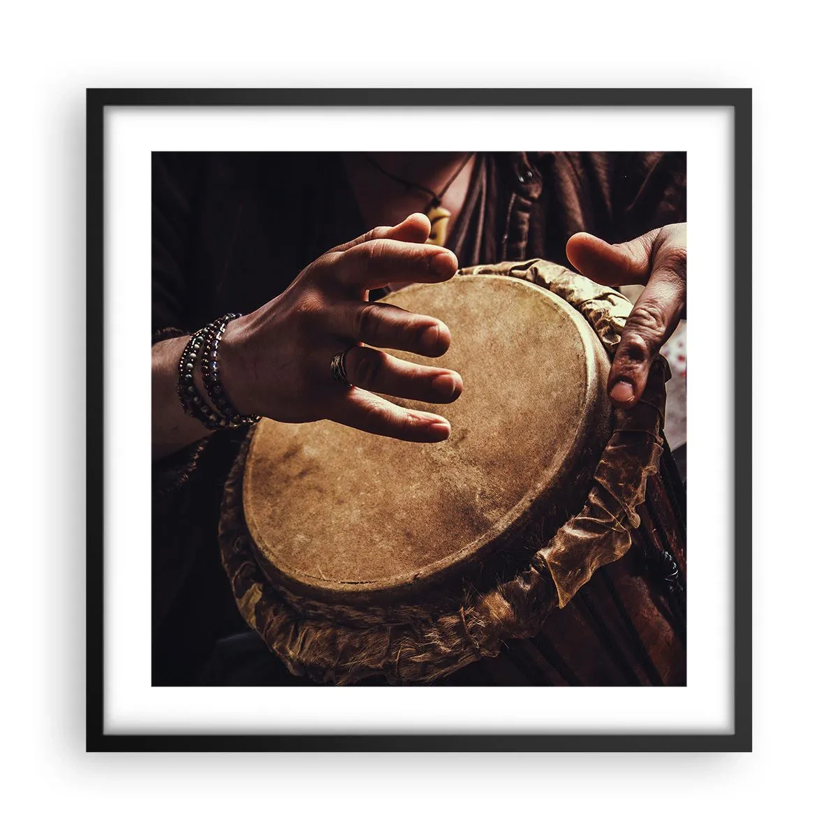 Pôster com moldura preta - No ritmo do coração - 50x50 cm