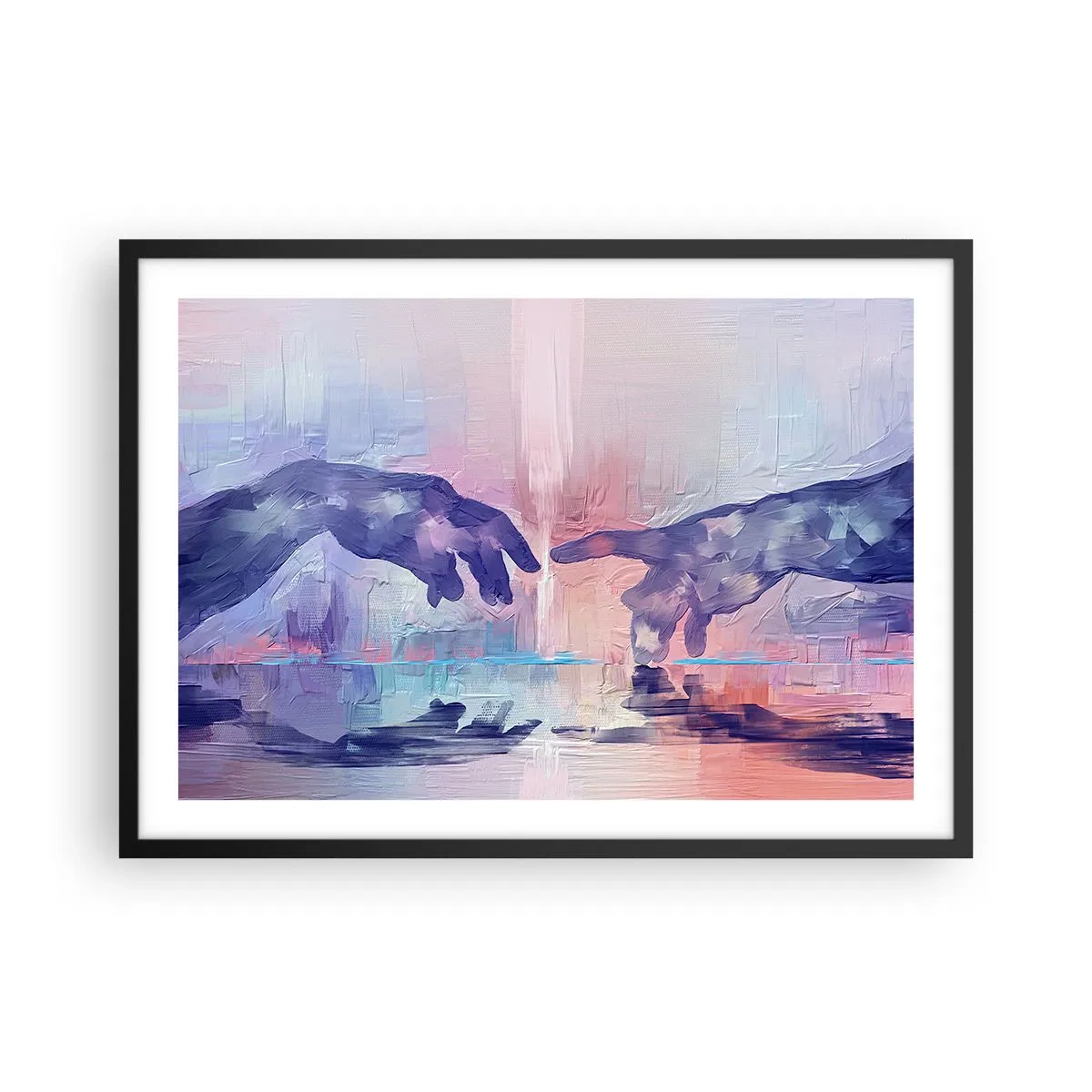 Pôster com moldura preta - Faísca divina da vida - 70x50 cm
