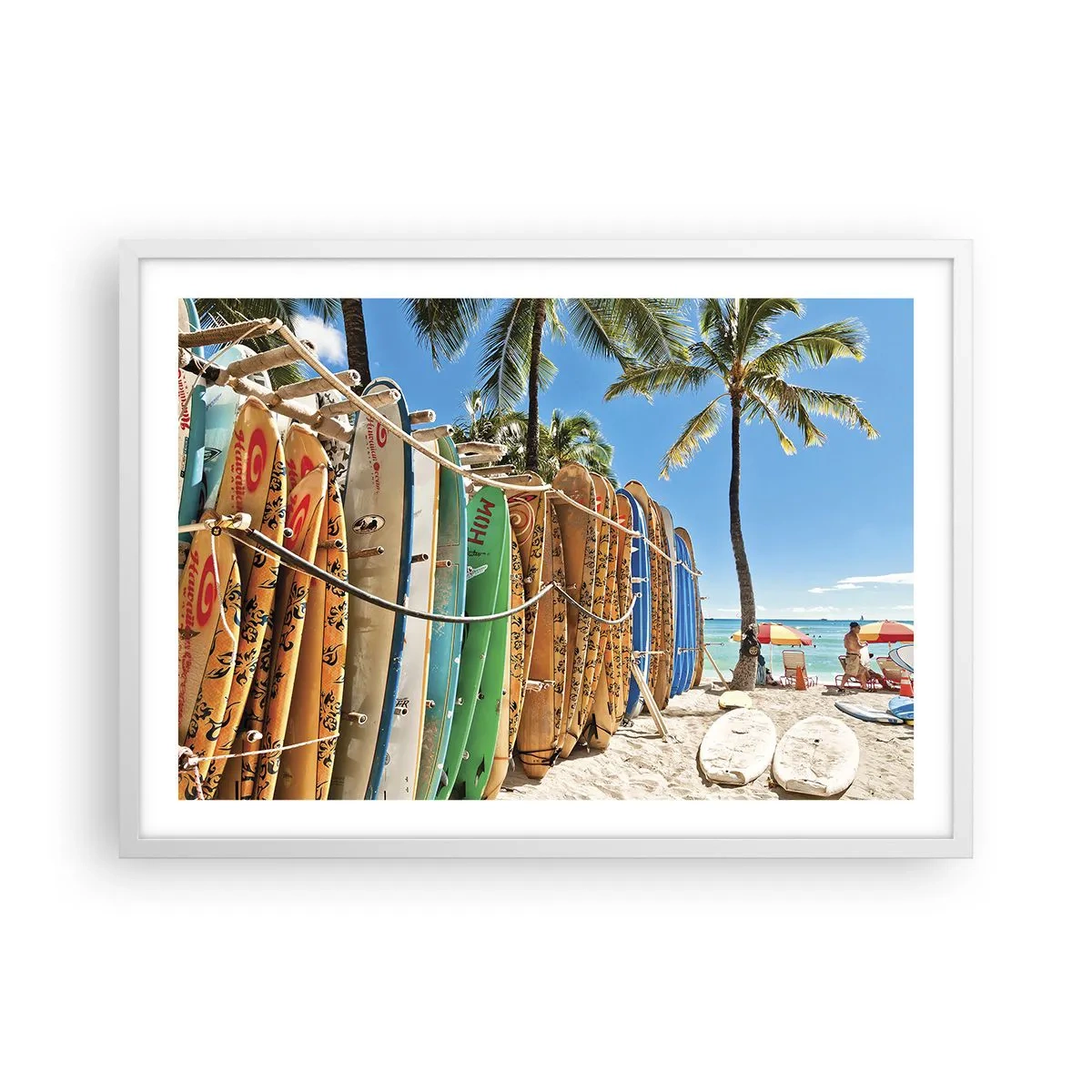 Pôster em moldura branca - Diversão ensolarada - 70x50 cm