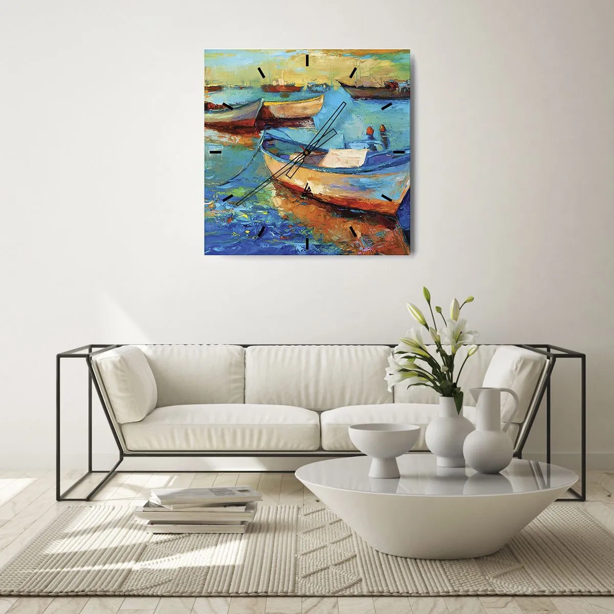 Relógio de parede - Relógio em vidro - Na baía do sul - 40x40 cm