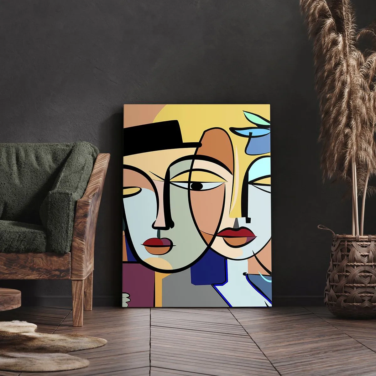 Quadro em tela - O randez vous de Picasso - 70x100 cm
