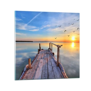 Quadro em vidro - Caminhando em direção ao sol - 40x40 cm