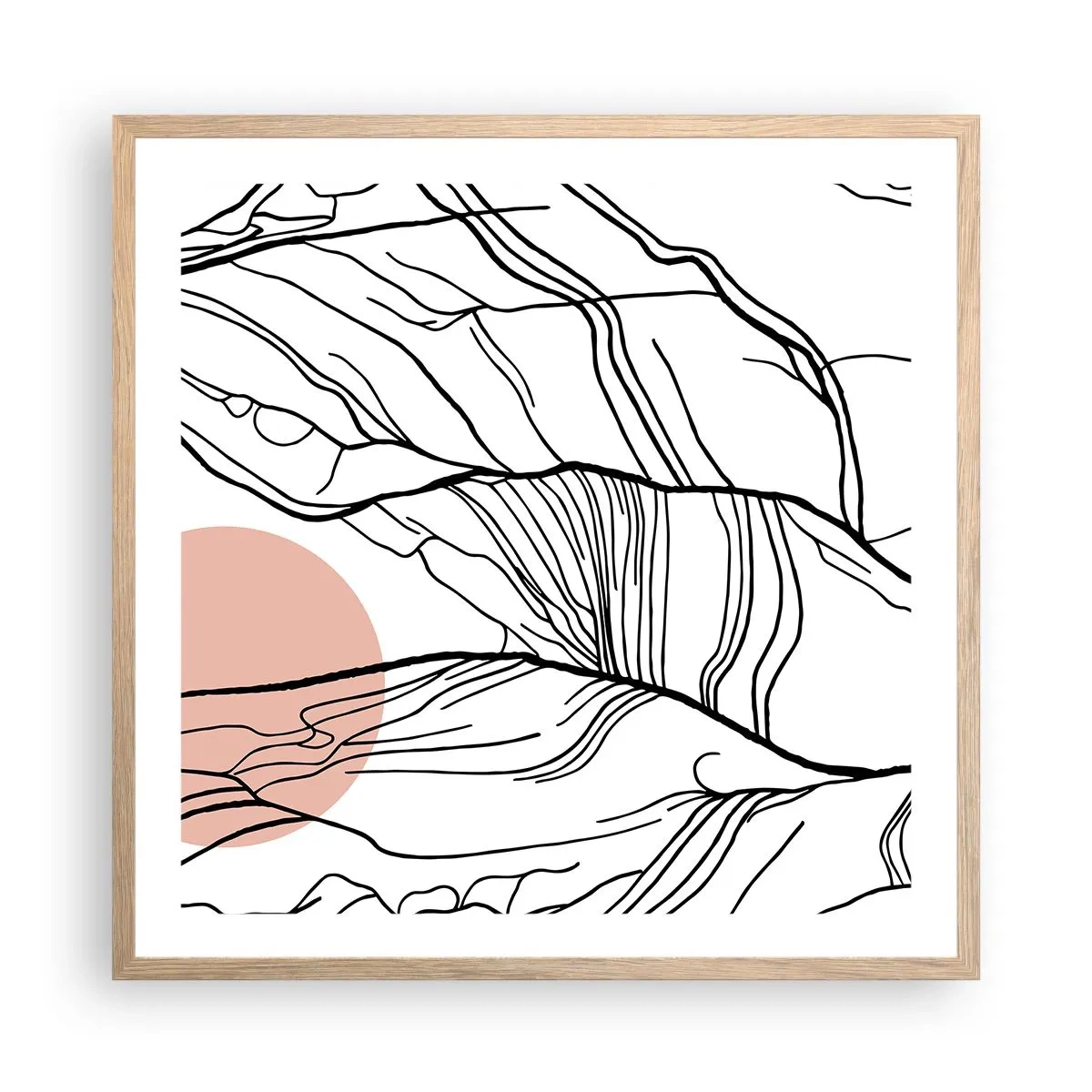 Pôster com moldura de carvalho claro - Numa rede de galhos - 60x60 cm