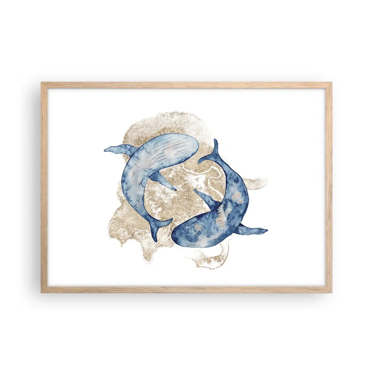 Pôster com moldura de carvalho claro - Amizade ou amor? - 70x50 cm