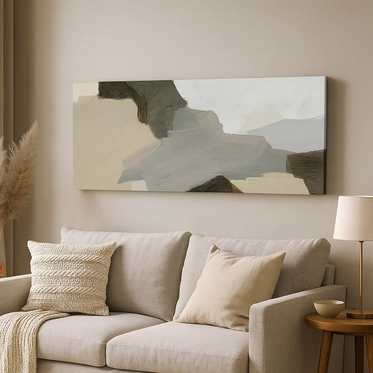 Quadro em tela - Abstração: a encruzilhada do cinza - 30x30 cm