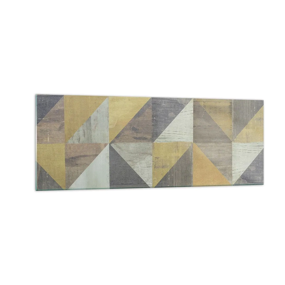 Quadro em vidro - Em ângulo com um triângulo - 140x50 cm