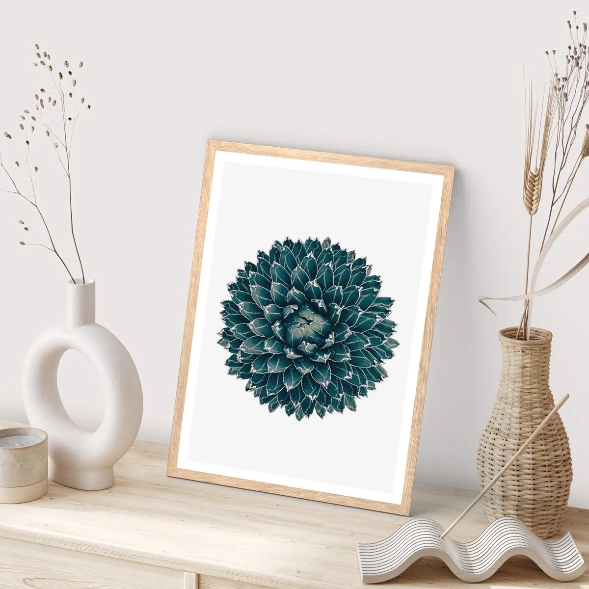 Pôster com moldura de carvalho claro - Estrela do Deserto - 40x50 cm