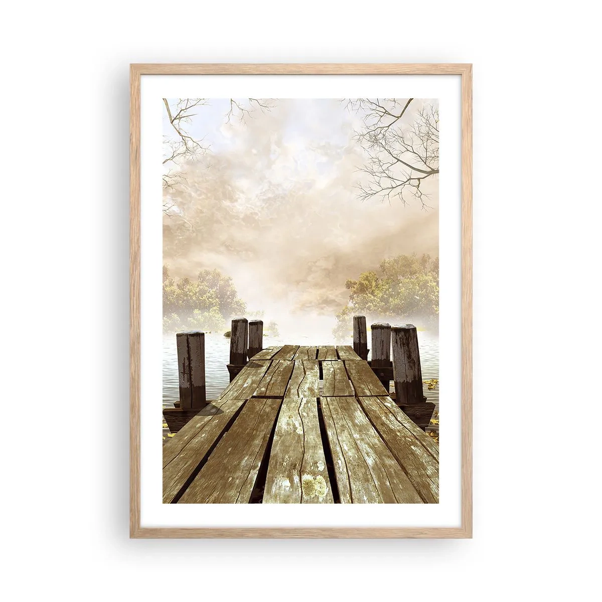 Pôster com moldura de carvalho claro - A leve tristeza do outono - 50x70 cm