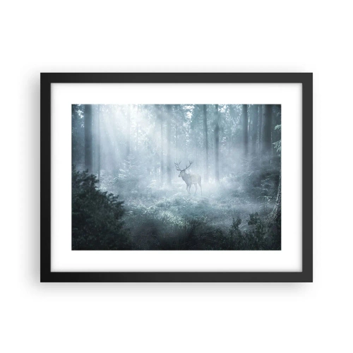 Pôster com moldura preta - Passeio matinal à volta da propriedade - 40x30 cm