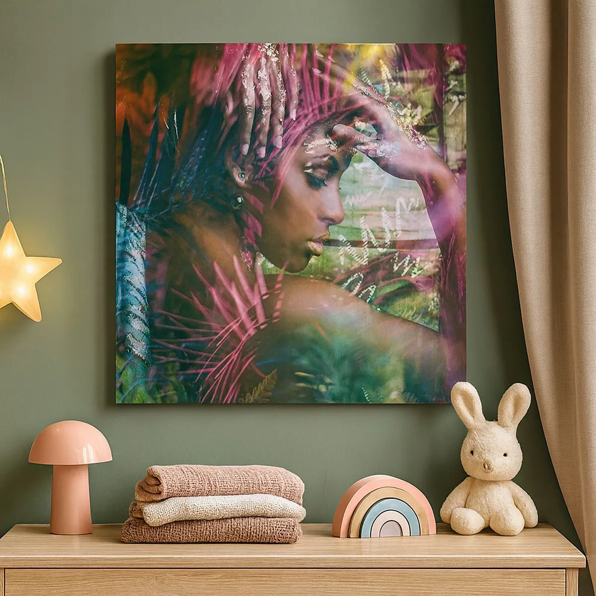 Quadro em tela - Mãe Natureza na selva - 30x30 cm